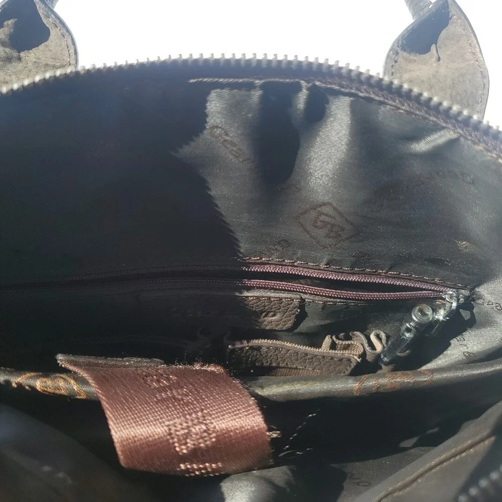 Gear Band Mens Leather Brown Bag Satchel Messenger Bag zip‎